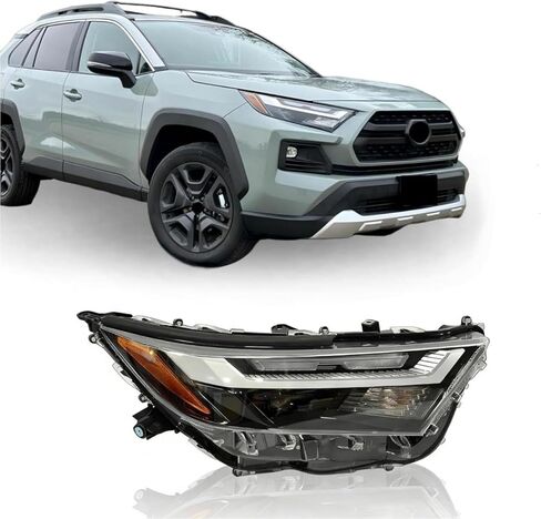 المصباح الأمامي مع ضوء إشارة الانعطاف الهالوجين مناسب لـ 2022-25 Toyota RAV4 Adventure/Trail/TRD للطرق الوعرة/XLE/XLE Premium 2023-2024 RAV4 LE USA مصباح أمامي مدمج (الراكب الأيمن) RH 81110-0R350 RV22A01-1R in Kuwait