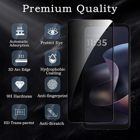 [2+2 Pack] Privacy Screen Protector for Motorola Moto G 5G 2026, Anti-Spy Shatterproof Tempered Glass with Camera Lens Tempered Glass 9H Hardness Bubble Free Anti-Glare Case Friendly in Saudi Arabia