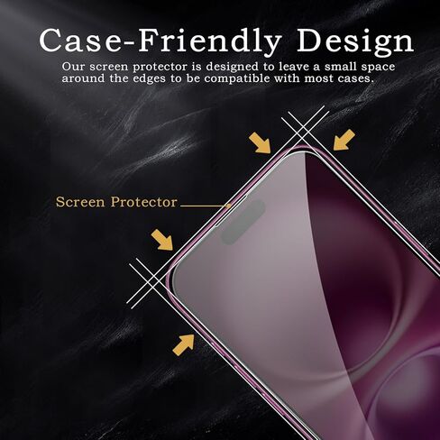 [2+2 Pack] Privacy Screen Protector for iPhone 16 Plus, Anti-Spy Shatterproof Tempered Glass with Camera Lens Tempered Glass 9H Hardness Bubble Free Anti-Glare Case Friendly in Saudi Arabia