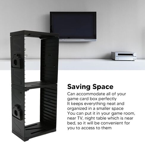 Game Storage Tower Up to 24 Games 4 Controllers 2 Headset Multifunctional Dual Layer Video Game Controller Storage Stand in Saudi Arabia