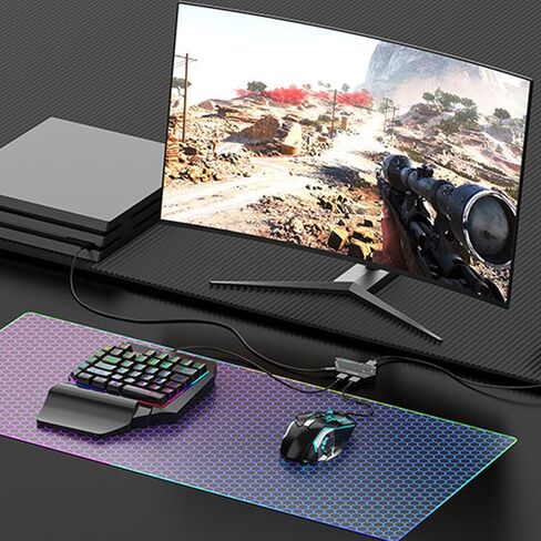 Keyboard and Mouse Combo Set Adapter for PS3,PS4,Switch,Programmable Game Console Wired Mechanical Keyboard Mouse Converter,Keyboard Mouse Converter for Xbox 360,Xbox ONE in Kuwait