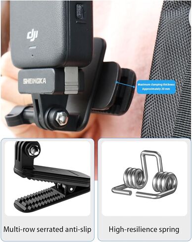 مشبك قبعة لـ DJI Osmo Action 6/Osmo Nano، مشبك حقيبة ظهر مثبت على القبعة سريع التحرير 360 درجة ملحقات قابلة للتعديل لـ DJI Osmo Action 6/Osmo Nano/Osmo Action 5/Osmo Action 4 in Kuwait