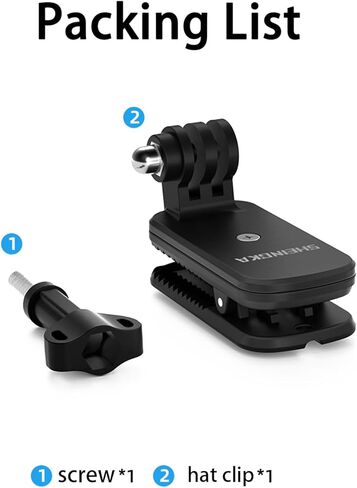 مشبك قبعة لـ DJI Osmo Action 6/Osmo Nano، مشبك حقيبة ظهر مثبت على القبعة سريع التحرير 360 درجة ملحقات قابلة للتعديل لـ DJI Osmo Action 6/Osmo Nano/Osmo Action 5/Osmo Action 4 in Kuwait