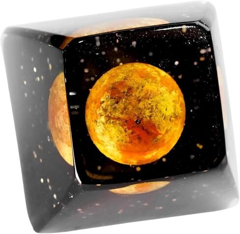 غطاء مفاتيح Jupiter Planet Artisan Keycap R1 SA Profile مخصص للنظام الشمسي الكواكب أغطية مفاتيح 1U ESC مصنوعة يدويًا من الراتنج للألعاب Galaxy Key Cap Cherry MX Switch لوحة مفاتيح ميكانيكية متوافقة (1U-Keycap-Sun) in Kuwait