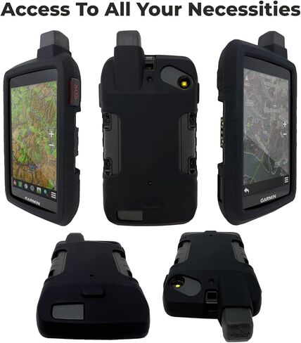 Wearable4U Protective Case for Garmin Montana 700/700i/750/750i Silicone Protective Cover (Black) - Rugged Handheld GPS Navigator Accessories in Saudi Arabia