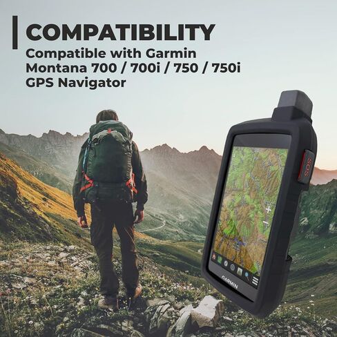 Wearable4U Protective Case for Garmin Montana 700/700i/750/750i Silicone Protective Cover (Black) - Rugged Handheld GPS Navigator Accessories in Saudi Arabia