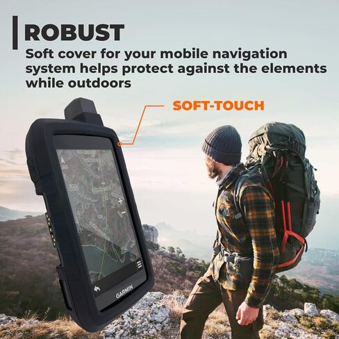 Wearable4U Protective Case for Garmin Montana 700/700i/750/750i Silicone Protective Cover (Black) - Rugged Handheld GPS Navigator Accessories in Saudi Arabia