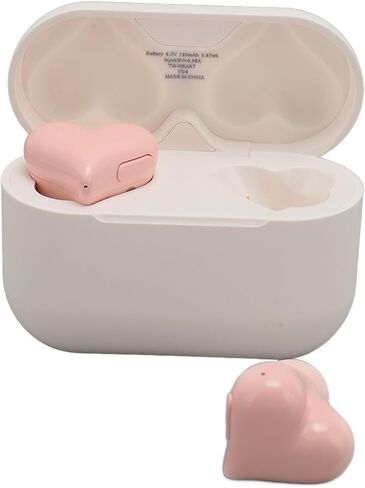 Bewinner Heart Shaped Cordless Earbud, Noise Canceling Headphones, Bluetooth 5.3 HiFi Stereo Earphones with Charging Case for Gym Office School (Rose) in Saudi Arabia