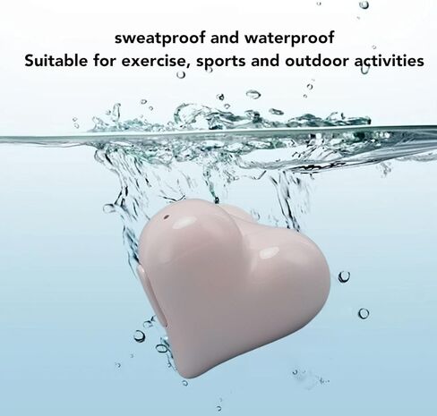 Bewinner Heart Shaped Cordless Earbud, Noise Canceling Headphones, Bluetooth 5.3 HiFi Stereo Earphones with Charging Case for Gym Office School (Rose) in Saudi Arabia