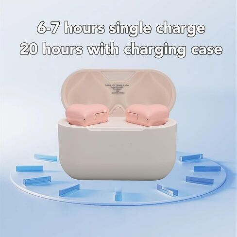 Bewinner Heart Shaped Cordless Earbud, Noise Canceling Headphones, Bluetooth 5.3 HiFi Stereo Earphones with Charging Case for Gym Office School (Rose) in Saudi Arabia