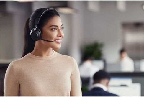 جابرا Evolve2 65 USB-A MS ستيريو مع حامل شحن - سماعة رأس لاسلكية/سماعات موسيقى سوداء (متجددة) in Saudi Arabia