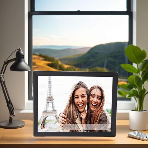 Digital Picture Frame, 15 Inch Large HD Smart Electronic Digital Photo Frame, Decorative Wall Mountable Wi Fi Digital Picture Frame with Auto Rotate for Home (US Plug) in Saudi Arabia