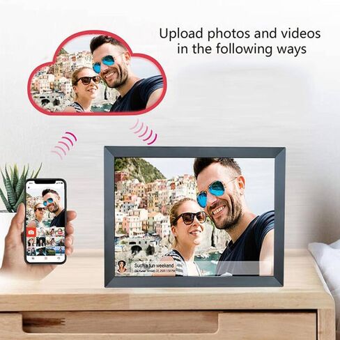 Digital Picture Frame, 15 Inch Large HD Smart Electronic Digital Photo Frame, Decorative Wall Mountable Wi Fi Digital Picture Frame with Auto Rotate for Home (US Plug) in Saudi Arabia
