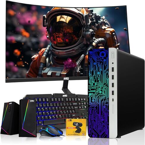 HP G3 Maming Desktop PC ، Intel Core I7 6th Gen ، AMD RX 550 Graphics ، 32GB RAM ، 1TB SSD + 3TB HDD ، MTG NEW 27 Int Dual Monitor ، RGB Keyboard Mouse ، SPEALER ، WebCAM ، Windows 11 Pro (Reneded) in Kuwait