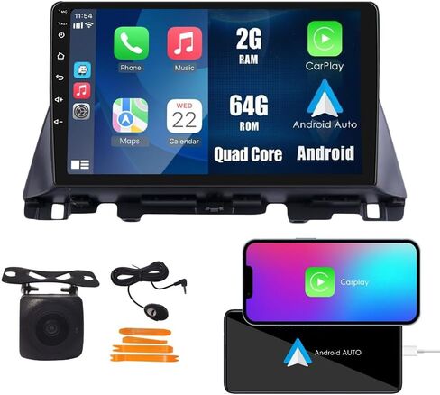 Car CarPlay Android Auto Navigation Stereo GPS Radio Reverse Camera Display 10 "IPS Touchscreen Headunit Tablet Pad Media Player for Kia Optima K5 2016-2019، إذا كان ذلك ممكنًا، رباعي النواة 2G+64G in Kuwait