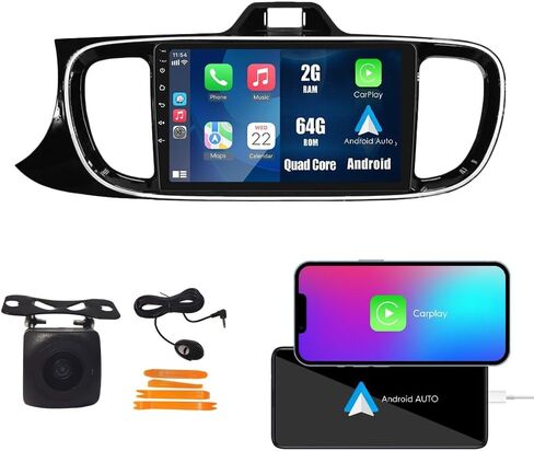 Car CarPlay Android Auto Navigation Stereo GPS Radio Reverse Camera Display 9 "IPS Touchscreen Headunit Tablet Pad Media Player for Kia Pegas 2017-2020، إذا كان ذلك ممكنًا، رباعي النواة 2G+64G in Kuwait