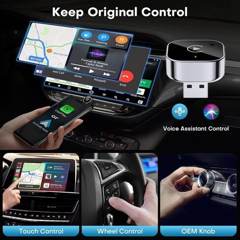 Wireless CarPlay Adapter 2026 Upgrade Wired CarPlay to Wireless, Mini USB Design for Cars with Built-in Wired Apple CarPlay Seamless Use Fast Stable Connection Car Play Dongle for iPhone. in Saudi Arabia