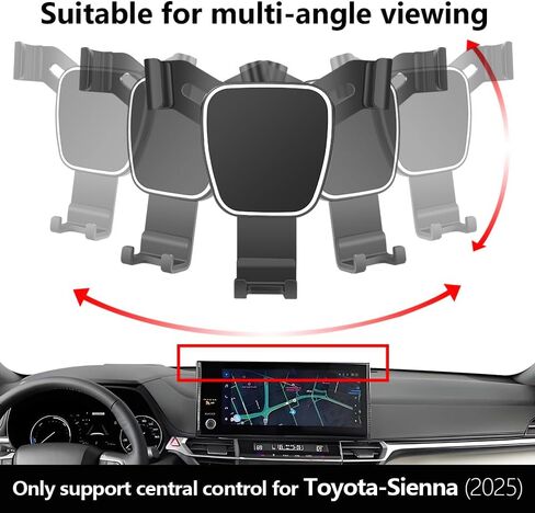 Car Phone Holder for Toyota Sienna 2025 2026【12.3-inch Screen，Not Fit LE 8-inch Screen】 Auto Accessories Navigation Bracket Interior Screen Decoration Dash Board Mobile Cell Phone Mount case in Saudi Arabia