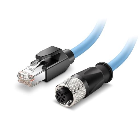 Eonvic Industrial M12 4 Pin Male D Code to RJ45 High Flex Cat6 Shielded Waterproof Ethernet High-Speed Data Transfer Cable POE PROFINET/EtherNet 50CM in Saudi Arabia