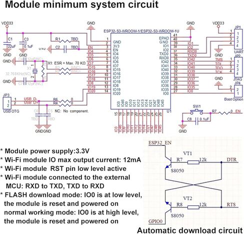ESP32 وحدة البرمجة اختبار مجلس حرق تركيبات نظام تطوير المجلس + ESP32-S3-WROOM-1 XH-S3E N16R8 واي فاي بليه وحدة in Kuwait