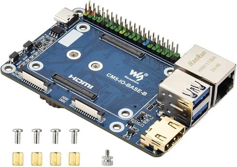 لوحة Waveshare Mini Base (B)، متوافقة مع وحدة Raspberry Pi Compute Module 5، وEEPROM المدمجة وشريحة التشفير in Saudi Arabia