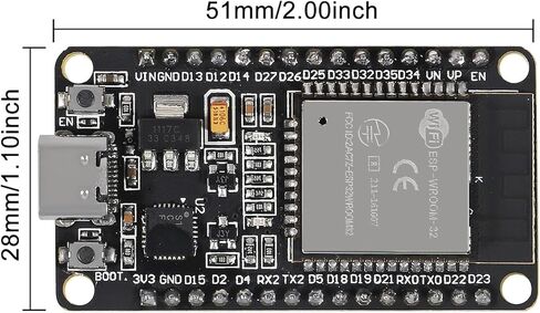 1 قطعة Type-C 30pins CP2102 ESP-WROOM-32 ESP32 ESP-32S مجلس التنمية 2.4 جيجا هرتز ثنائي الوضع WiFi + بلوتوث ثنائي النوى معالج متحكم متكامل مع هوائي RF AMP Filter AP STA in Kuwait