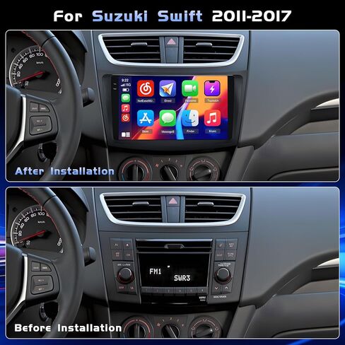 [4+128G] Android 15 Radio for Suzuki Swift 2011 2012 2013 2014 2015 2016 2017, 9" Incell Full Touchscreen Stereo Wireless CarPlay/Android Auto Bluetooth GPS Navi 5G WiFi FM/RDS + AHD Backup Camera in Saudi Arabia