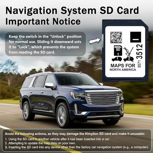 بطاقة SD للملاحة 85713512 لمركبات جنرال موتورز، متوافقة مع تحديد 2019-2024 Chevy/GMC/Cadillac/Buick، الولايات المتحدة الأمريكية كندا المكسيك خريطة GPS in Kuwait