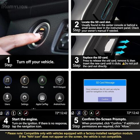 بطاقة SD للملاحة 85713512 لمركبات جنرال موتورز، متوافقة مع تحديد 2019-2024 Chevy/GMC/Cadillac/Buick، الولايات المتحدة الأمريكية كندا المكسيك خريطة GPS in Kuwait