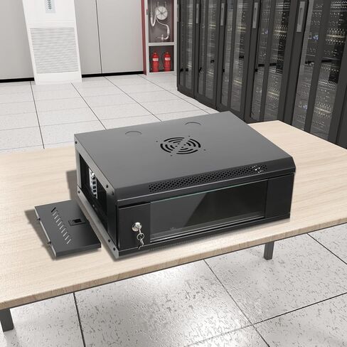 4U Wall Mount Server Rack, Network Server Cabinet Enclosure with Lockable Glass Door for for Offices & Data Centers, Max Load 110lbs(4U Server Cabinet) in Kuwait
