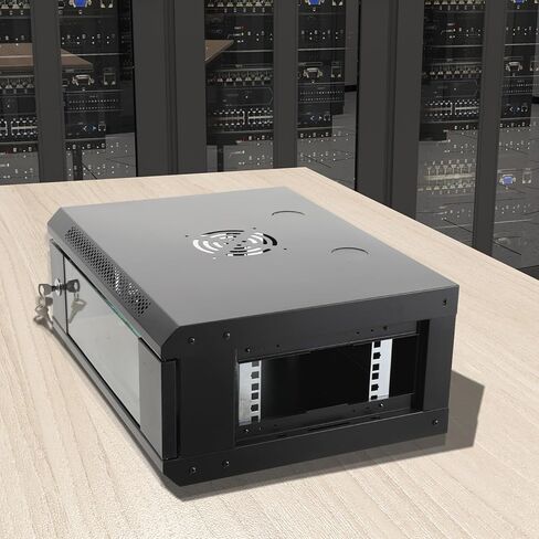 4U Wall Mount Server Rack, Network Server Cabinet Enclosure with Lockable Glass Door for for Offices & Data Centers, Max Load 110lbs(4U Server Cabinet) in Kuwait