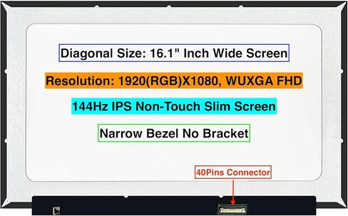 EM EMAJOR TECH New Screen Replacement for HP Omen 16-WD0063DX 1920X1080 FHD 144Hz Non-Touch LCD LED Display with Set of Tape and Tool in Saudi Arabia