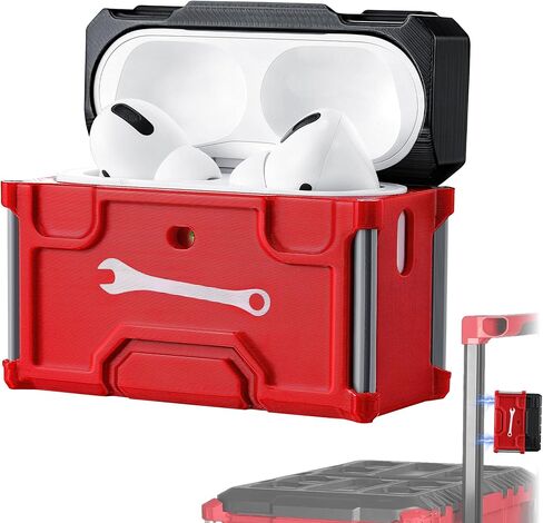 حافظة حماية Enhon متوافقة مع حافظة Airpod Pro 1 & 2، غطاء واقٍ متوافق مع Airpod Pro، قاعدة مغناطيسية بتصميم صندوق الأدوات - يمكن ربطها بمقاعد عمل سلم الأدوات المعدنية in Saudi Arabia