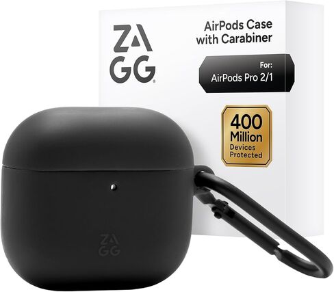 ZAGG Case with Carabiner for AirPods 4 – Wireless Charging Compatible Protective Cover – 360° Drop, Dust & Scratch Protection, Durable Silicone Design, Boho Blossom in Saudi Arabia