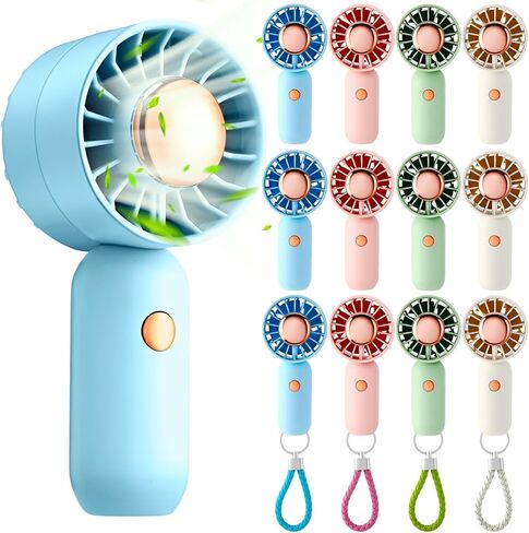 VIHOSE 12 Park Mini Portable Handheld Fan Bulk with Lanyard Cooling Small Fan 3 Speeds USB Powered Rechargeable Gift for Summer Travel Outdoor Indoor Office in Saudi Arabia