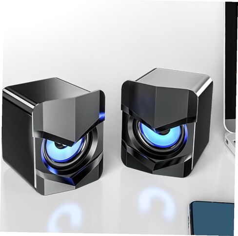 MERRYHAPY قطعتان من سماعات الكمبيوتر الصغيرة التي تعمل بمنفذ USB مع صوت جهير سلكي للوسائط المتعددة لسطح المكتب والكمبيوتر المحمول والهاتف والمكتب وتصميم مضغوط مع التحكم في مستوى الصوت متوافق مع نماذج مختلفة in Saudi Arabia