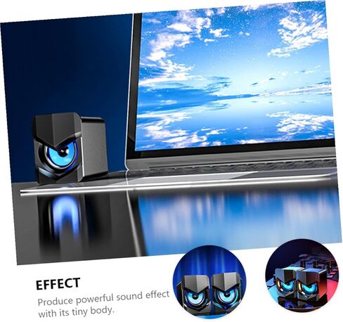 MERRYHAPY قطعتان من سماعات الكمبيوتر الصغيرة التي تعمل بمنفذ USB مع صوت جهير سلكي للوسائط المتعددة لسطح المكتب والكمبيوتر المحمول والهاتف والمكتب وتصميم مضغوط مع التحكم في مستوى الصوت متوافق مع نماذج مختلفة in Saudi Arabia