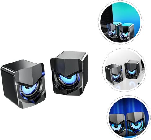 MERRYHAPY قطعتان من سماعات الكمبيوتر الصغيرة التي تعمل بمنفذ USB مع صوت جهير سلكي للوسائط المتعددة لسطح المكتب والكمبيوتر المحمول والهاتف والمكتب وتصميم مضغوط مع التحكم في مستوى الصوت متوافق مع نماذج مختلفة in Saudi Arabia