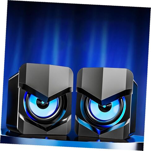 2 قطعة من سماعات الكمبيوتر المدمجة التي تعمل بمنفذ USB مع التحكم السلكي في مستوى الصوت ومكبرات صوت صغيرة لسطح المكتب للمنزل والمكتب والكمبيوتر المحمول، تصميم صوت ستيريو عالي الوضوح مع صوت جهير قوي in Saudi Arabia