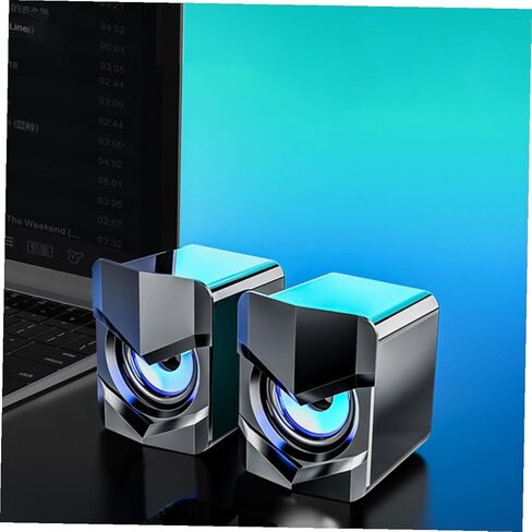 2 قطعة من سماعات الكمبيوتر المدمجة التي تعمل بمنفذ USB مع التحكم السلكي في مستوى الصوت ومكبرات صوت صغيرة لسطح المكتب للمنزل والمكتب والكمبيوتر المحمول، تصميم صوت ستيريو عالي الوضوح مع صوت جهير قوي in Saudi Arabia