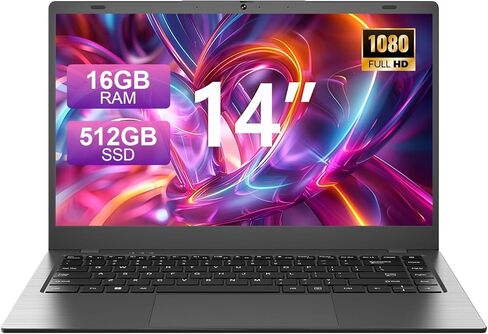 14 Inch Laptop 16GB RAM 512GB SSD, Laptop Computers with Pentium 6500Y CPU Up to 3.4GHz, FHD Screen, USB 3.2, Type-C, TF Card Slot, Portable Computer for Business and Student in Kuwait