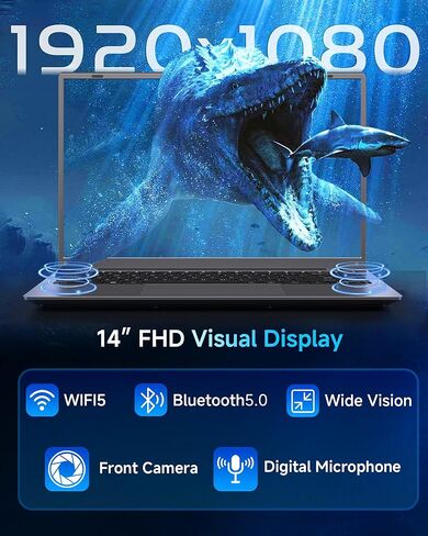 14 Inch Laptop 16GB RAM 512GB SSD, Laptop Computers with Pentium 6500Y CPU Up to 3.4GHz, FHD Screen, USB 3.2, Type-C, TF Card Slot, Portable Computer for Business and Student in Kuwait