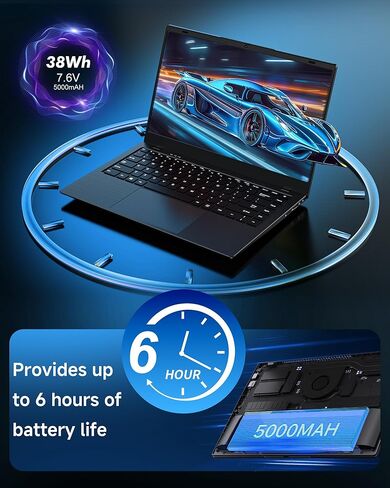 14 Inch Laptop 16GB RAM 512GB SSD, Laptop Computers with Pentium 6500Y CPU Up to 3.4GHz, FHD Screen, USB 3.2, Type-C, TF Card Slot, Portable Computer for Business and Student in Kuwait