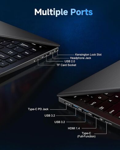 14 Inch Laptop 16GB RAM 512GB SSD, Laptop Computers with Pentium 6500Y CPU Up to 3.4GHz, FHD Screen, USB 3.2, Type-C, TF Card Slot, Portable Computer for Business and Student in Kuwait
