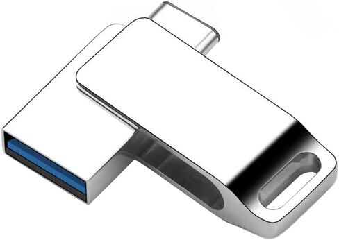 محرك أقراص فلاش USB مزدوج الواجهة USB 3.0، عصا ذاكرة معدنية دوارة من النوع C، نقل بيانات عالي السرعة 64 جيجابايت، تصميم دوار 360 درجة، مقاوم للماء للصدمات، التوصيل والتشغيل للكمبيوتر الهاتف in Saudi Arabia