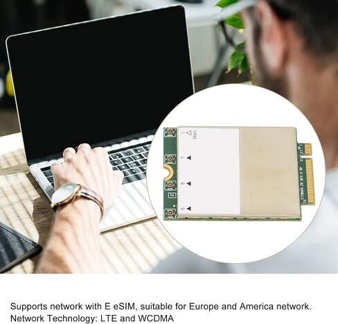 4G Network Card, M.2 4G WWAN Card with eSIM Support for Laptop, Stable Signal Reception, X20 LTE Modem, Compatible with Europe and America Networks in Saudi Arabia