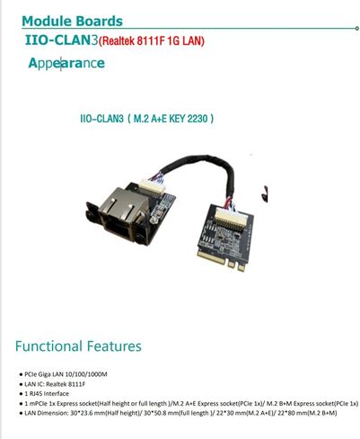 M.2 A E Key to Gigabit Ethernet Module for X86 Linux Single Board Computer SBC,RTL8111F Gigabit Ethernet Server NIC, Interface Card10/100/1000 Mbps RJ45 LAN, Support 2230/2280 in Saudi Arabia