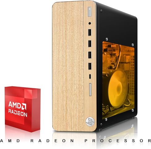 كمبيوتر مكتبي HP Full Light Gaming PC - AMD Pro A10-9700، رسومات GT 1030، ذاكرة الوصول العشوائي 8 جيجابايت، 1 تيرابايت SSD، شاشة منحنية 27 بوصة، لوحة مفاتيح RGB مع مساعد AI، ماوس، واي فاي، سماعة رأس RGB، Windows 11 (متجدد) in Kuwait