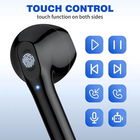 Wireless Earbuds for Samsung S25 Ultra S24 S23 Fe S22 Plus, 5.3 Bluetooth Headphone Cordless Ear Bud with Mic Stereo Earphone for iPhone 17 Air 16 15 Pro Max 14 Plus 13/Galaxy S21 Fold Flip/Pixel 10 9 in Saudi Arabia
