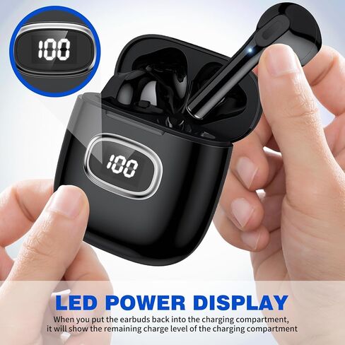 Wireless Earbuds for Samsung S25 Ultra S24 S23 Fe S22 Plus, 5.3 Bluetooth Headphone Cordless Ear Bud with Mic Stereo Earphone for iPhone 17 Air 16 15 Pro Max 14 Plus 13/Galaxy S21 Fold Flip/Pixel 10 9 in Saudi Arabia